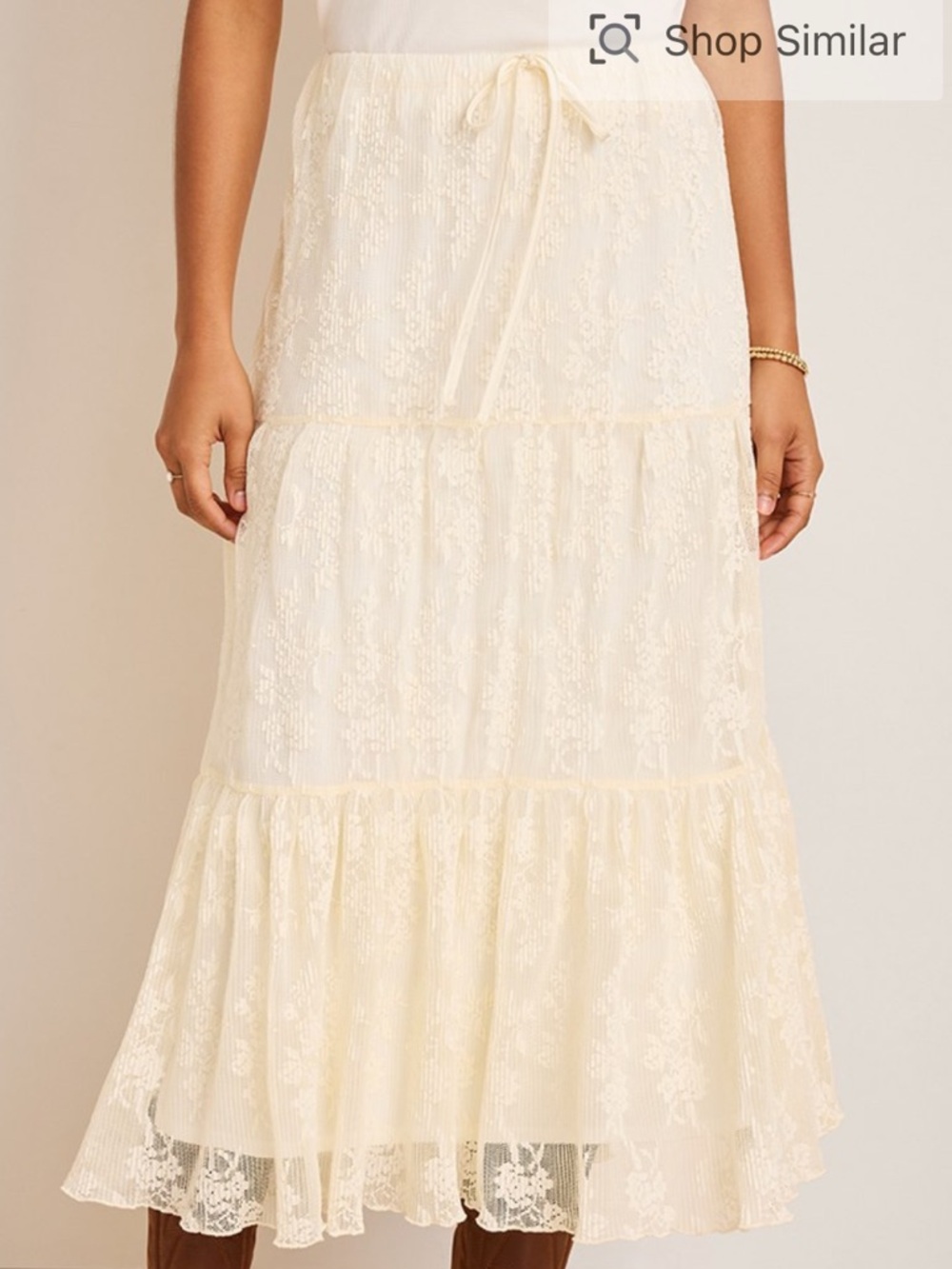 Francesca's Collection - Carol Floral Lace Tiered Midi Skirt